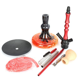 Ensemble de narguilé allemand <span class=keywords><strong>Amy</strong></span> <span class=keywords><strong>Deluxe</strong></span> saveur givrée et base en verre de couleur avec composants en aluminium pour fumer Shisha - Product Image 2
