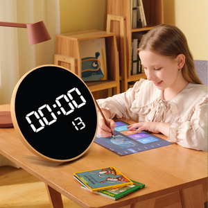 <span class=keywords><strong>Horloge</strong></span> murale numérique LED électronique de 12 pouces en bois avec alarme, <span class=keywords><strong>calendrier</strong></span>, réglage de la luminosité, minuterie, température, décoration <span class=keywords><strong>pour</strong></span> la maison et le bureau - Product Image 5