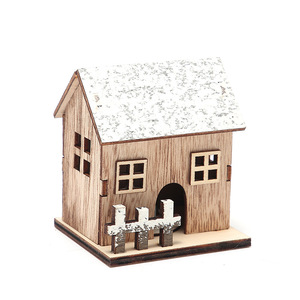 Miniature <strong>Christmas</strong> <strong>Village</strong> Building Set Wood Snow <strong>House</strong> Light Engraving for Home Desktop Fairy Garden Holiday Ornaments Xmas - Product Image 6