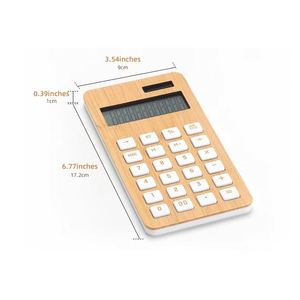 Calculadora de Bambú Ecológica, Portátil, para Estudiantes, Finanzas, Oficina, Aprendizaje, con Pantalla de 12 Dígitos - Product Image 2