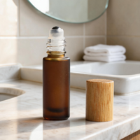 Bouchons en bois filetés et compte-gouttes pour cosmétiques et parfums – Design élégant pour salons de beauté, salles de bain, studios et flacons roll-on