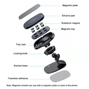 Support de téléphone de voiture flexible, étanche, magnétique puissant, mini, ABS, pour tableau de bord et grille d'aération, ajustement universel - Product Image 6