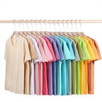 T-shirt uni en coton 200g à manches courtes, coloré, pour uniforme de classe ou tenue de travail, vente en gros à prix abordable