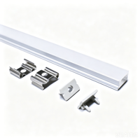Profilé en aluminium LED 12*07mm avec fente en T, logement encastré pour bande LED, canal pour éclairage LED pour décorations intérieures avec couvercle en PC