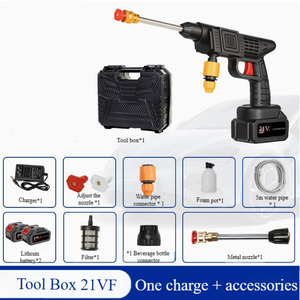 Pistolet de lavage de voiture sans fil, nettoyeur haute pression portable, batterie lithium rechargeable pour voiture, fenêtre, jardin, maison - Product Image 5