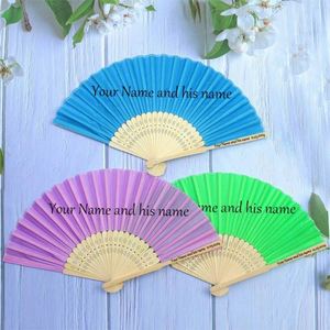 Abanicos de Mano Personalizados con Logotipo Impreso para Bodas, Festivales, de Bambú, Papel, Seda, Blancos, Decoración Tallada de Arte Folclórico Japonés para Novias - Product Image 5