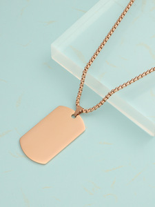 Nouveau <span class=keywords><strong>collier</strong></span> pendentif en acier inoxydable style <span class=keywords><strong>militaire</strong></span> hip-hop pour hommes et femmes, avec plaque d'identification nominative - Product Image 3