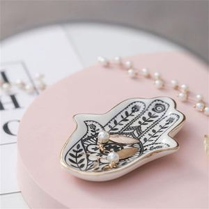Hot Design Ceramic Trinket Hamsa <b>Ring</b> Dish Holder Small Jewelry Tray Decorative <b>Plate</b> - Product Image 6