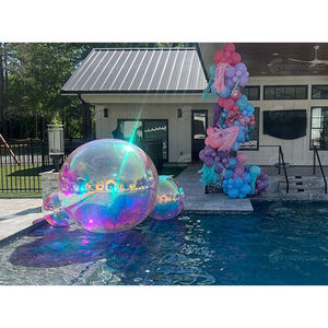 Grosses boules gonflables brillantes ornement de Noël suspendu sphère de miroir à bulles gonflable réfléchissante irisée pour la fête de mariage - Product Image 3
