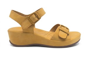 Sandales compensées jaunes <span class=keywords><strong>moutarde</strong></span> personnalisées pour femmes, sandales d'été, sandales de plage pour le marché américain et européen - Product Image 2