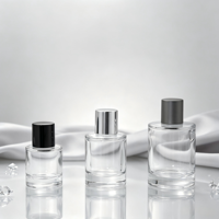 Flacon de parfum en verre vide de luxe personnalisé de 30 ml, 50 ml, 100 ml avec boîte, rechargeable, transparent, rond, emballage de parfum, coffret cadeau, vente en gros