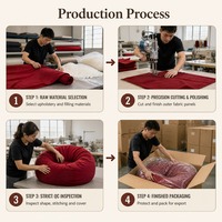 Fauteuil Poire Bordeaux Surdimensionné en Tissu Doux Brossé pour Salon et Chambre à Coucher – Vente en Gros Direct Usine