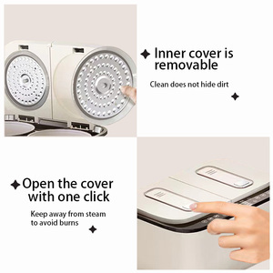 Cuisinière à riz double cuve de grande capacité 5L de haute qualité, cuisson intelligente, pot électrique intégré - Product Image 3