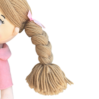 Poupée de Chiffon en Peluche Personnalisée de 35 cm, Mini Fille, Jouet Doux et Tendance avec Robe à Fleurs Rose et Manteau, Direct Fabricant