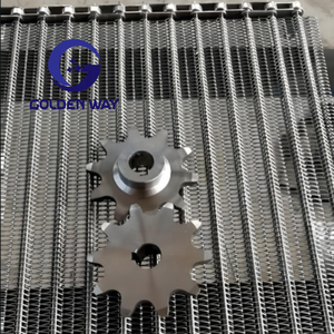 شبكة حزام سير ناقل حلزونية متوازنة معدنية من الفولاذ المقاوم للصدأ تبريد آمن على الغذاء لفرن السوشي الدوار - Product Image 3