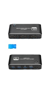 Commutateur KVM Hardrock <span class=keywords><strong>8K</strong></span> 2-en-1 avec USB 3.0, prend en charge <span class=keywords><strong>8K</strong></span> à 60Hz et 4K à <span class=keywords><strong>120Hz</strong></span>, inclut des touches de raccourci, FCC CE - Product Image 3
