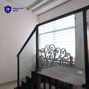 Pasamanos de balcón de aluminio fácil de instalar y barandilla de vidrio construida <span class=keywords><strong>para</strong></span> escaleras Balcones Balaustradas y pasamanos duraderos - Product Image 3
