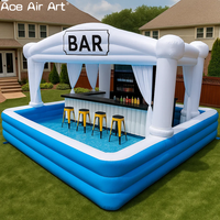 Barre gonflable de piscine de vente chaude avec la barre gonflable flottante de sièges pour l'arrière-cour, les parcs aquatiques et l'amusement de partie
