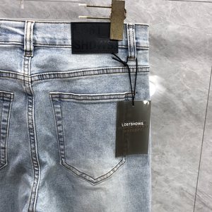 Pantaloni da <span class=keywords><strong>uomo</strong></span> di design dritto di alta qualità impilati <span class=keywords><strong>Skinny</strong></span> Slim Fit in Denim Black Tag consumed Wash <span class=keywords><strong>Jeans</strong></span> da <span class=keywords><strong>uomo</strong></span> smarriti - Product Image 4