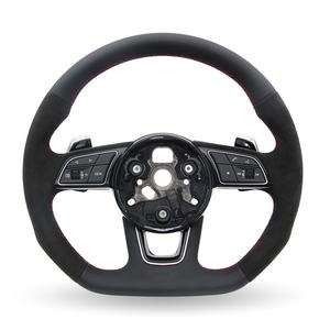 Volant en cuir Alcantara de qualité supérieure personnalisé pour <span class=keywords><strong>Audi</strong></span> A3 8v A4 B9 A6 C7 A7 C6 B8.5 Q7 S4 - Product Image 2