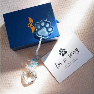 Coffret Cadeau Attrape-Soleil Cœur <span class=keywords><strong>en</strong></span> Cristal Ailes d'Ange – Cadeau Personnalisé <span class=keywords><strong>en</strong></span> Hommage à un Animal de Compagnie avec Carte – <span class=keywords><strong>En</strong></span> Mémoire de son Éclat Éternel - Product Image 6