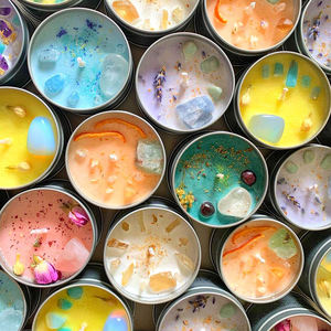 Latas de tarro de aromaterapia AIKUN, velas de fragancia de piedra de cristal, vela perfumada de vacaciones de cera de soja de lujo - Product Image 1