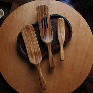 Teak Spatula Set Wooden Salad Mixing Utensils Kitchen <b>Tools</b> For Cooking And Serving - Product Image 3