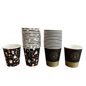 Gobelets en carton personnalisés pour boissons chaudes, 6oz, 8oz, 12oz, 16oz, à paroi simple, jetables, avec couvercle - Product Image 1