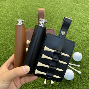 RR Envío Rápido: Soporte para Tees <span class=keywords><strong>de</strong></span> <span class=keywords><strong>Golf</strong></span> con Funda para Petaca, Petaca Portátil, Bolsa <span class=keywords><strong>de</strong></span> Cuero PU para Tees <span class=keywords><strong>de</strong></span> <span class=keywords><strong>Golf</strong></span>, Accesorios Deportivos <span class=keywords><strong>de</strong></span> <span class=keywords><strong>Golf</strong></span> para Exteriores - Product Image 2
