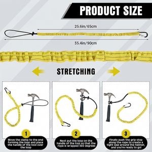 Tool Lanyard Safety Leash Screw <b>Lock</b> Carabiner Retractable Shock Cord Heavy Duty Fall Protection Adjustable Loop Construction - Product Image 3