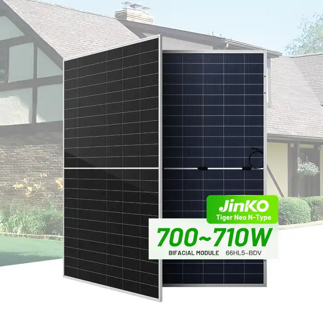 Jinko Bifacial Monocrystalline Solar Panels 700W 702watt 710W 720W Tiger Neo N Type Photovoltaic Modules Wholesale Price
