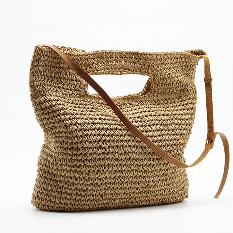 Most popular Lady Handbag Straw Paper Crochet Beach Bohemia Crossbody Woven Bag Hollow