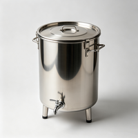 Fermenteur en acier inoxydable avec soupape de sortie inférieure pour un transfert facile