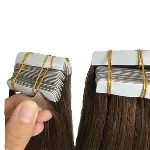 Double Drawn Ends Thick Invisible Injected Tape Best Wholesale Qingdao USA European Seamless Hand-Tied Skin Weft Hair Russian