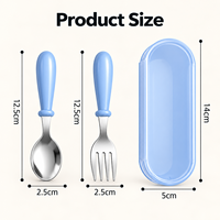 Ensemble de couverts pour enfants en acier inoxydable sans BPA, cuillère et fourchette