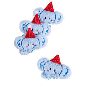 Adorable Cartoon Elephant Plush Pendant with Detachable Safety Pin Metal Key Ring for Girls Purse Charm Accessory Wholesale