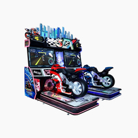 Máquina de Juego Arcade de Motocicletas para Dos Jugadores G-HONOR GH-R021 de Alta Calidad, Pantalla LCD de 42 Pulgadas, Construcción de Metal y Acrílico, Funciona con Monedas
