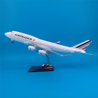 Modèle d'avion Air France en résine moulée sous pression de 47 cm, haute simulation avec éclairage LED, ornement d'aviation avec socle de présentation
