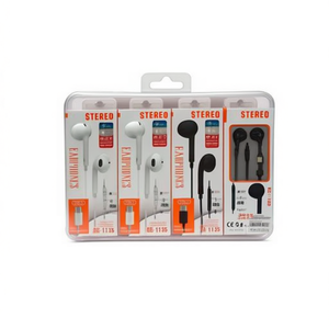 Aricurador St-1135 Stereo Earphones With Mic And Volume Control 12 Pcs Pack - Product Image 1