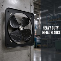 Ventilateur d'évacuation mural carré de 16 pouces, ventilateur de ventilation polyvalent pour la maison, le garage, le bureau