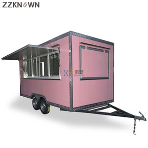 Mobile Catering Food Trailer Wending Snack Truck Business Light Pink Food Cart <b>for</b> <b>Sale</b> - Product Image 3