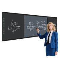 Pantalla Interactiva Táctil de 75 Pulgadas para Enseñanza, Panel Plano Inteligente 4K con 20 Puntos de Contacto, Android+Windows, Escritura con Lápiz/Dedo, para Aula