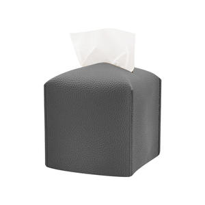 PU Leather <b>Tissue</b> Box Cover Square <b>Facial</b> <b>Tissue</b> Holder and Dispenser for Bathroom - Product Image 3