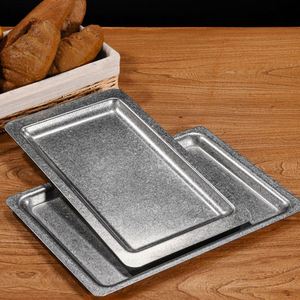Bandeja Rectangular de Acero Inoxidable para Hornear, Placa Coreana de Acero Inoxidable con Borde Ancho y Fondo Plano para Barbacoa, Plato para Filetes de Restaurante - Product Image 3