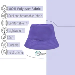 Wholesale Promotional GRS Solid Color Logo Customized Blank Bucket Hat Fisherman Hats For Adults