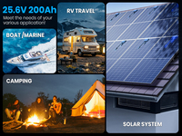 Batterie LiFePO4 en rack 24V 200Ah 5.12kWh OEM ODM en gros avec application et auto-chauffage pour la sauvegarde solaire et le stockage d'énergie