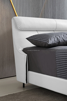 Muebles de dormitorio Cama doble Venta directa de fábrica Cama suave moderna Almacenamiento de cuero sintético