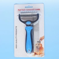 Brosse de toilettage double face pour animaux, peigne anti-poils, outil de démêlage pour animaux, brosse de toilettage pour animaux