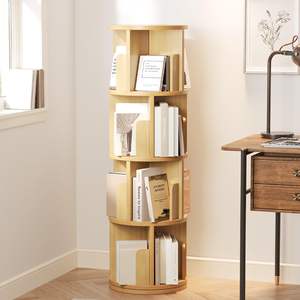 Estantería de libros para niños, estantería de libros apilable, giratoria, redonda, moderna, de 5 niveles, 360 - Product Image 4