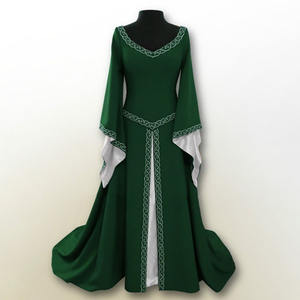 Vestido Largo Blanco Medieval Renacentista para Mujer, Disfraz <span class=keywords><strong>de</strong></span> Reina para Fiesta, Cosplay Victoriano, Vestido con Cuello Cuadrado - Product Image 5
